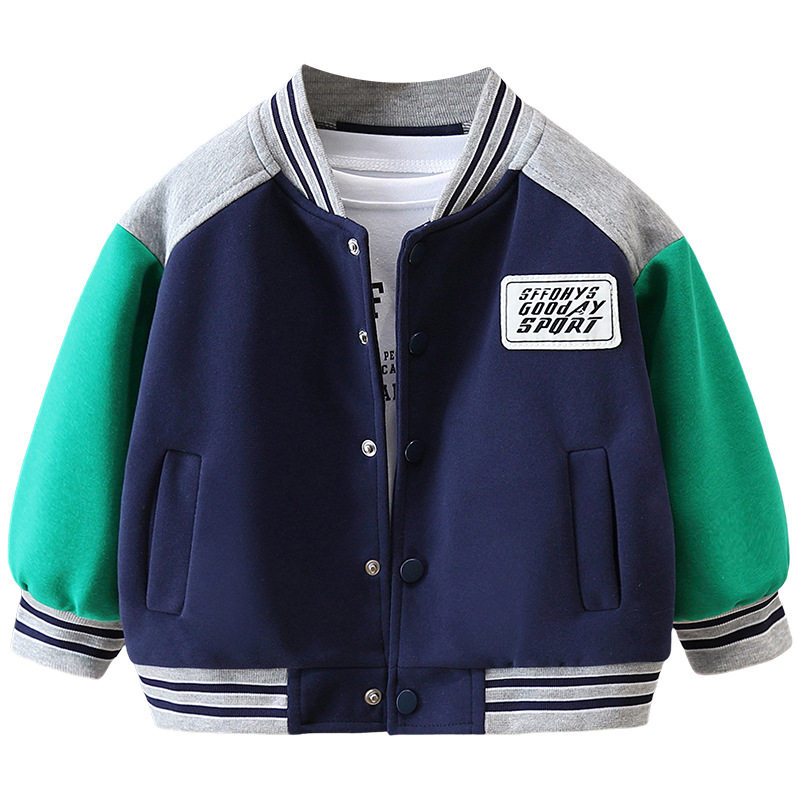 5905 chaqueta de otoño para niños 2025 nueva ropa de primavera y otoño para niños chaqueta coreana traje de béisbol casual de bebé guapo