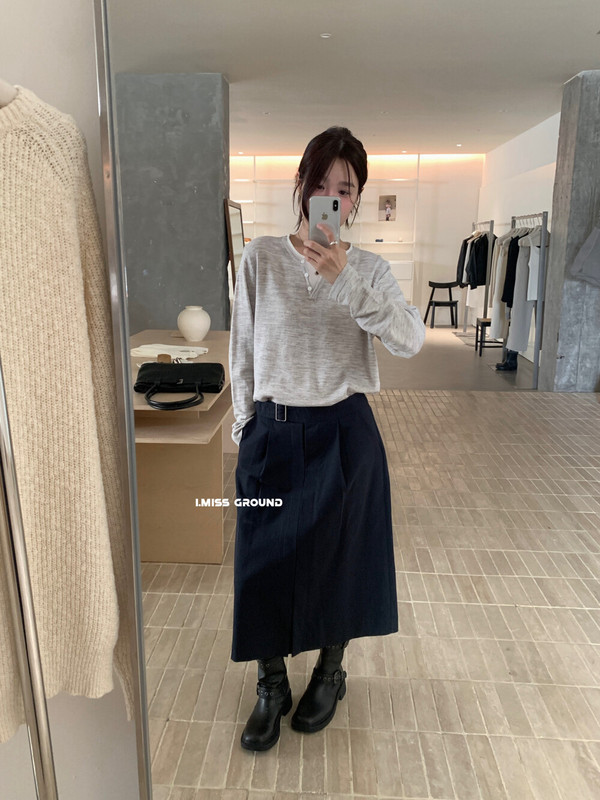 imiss 撞色假两件舒适休闲日常简约2025秋季女宽松上衣亚麻针织衫|undefined