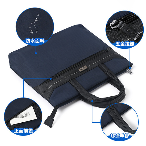 Business documents conference office with LOGO team building office waterproof 14-inch large capacity handbag