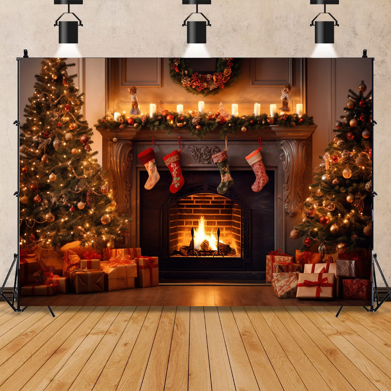 Amazon Christmas Photo Fireplace Decoration Photography Background Cloth Event Party Layout Scene Christmas Party Amazon Christmas Photo Fireplace Decoration Photography Background Cloth Event Party Layout Scene Christmas Party