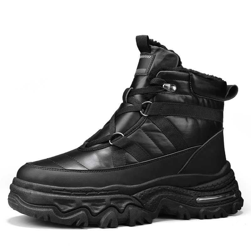 Зимние ботинки (Martens), чёрная кожа, тёплые ботинки‑на‑лодыжку, размеры 39–44