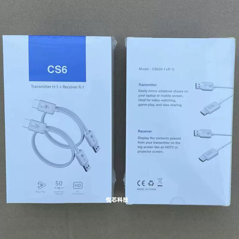 CS6现货HDMI网络延长器新款无线同屏电脑点对点即插即用投屏