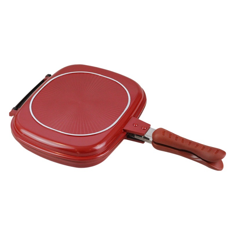 Sartén antiadherente de doble cara sartén de fondo plano sartén para hornear bistec sartén barbacoa Comercio exterior productos transfronterizos bandeja para hornear de doble cara