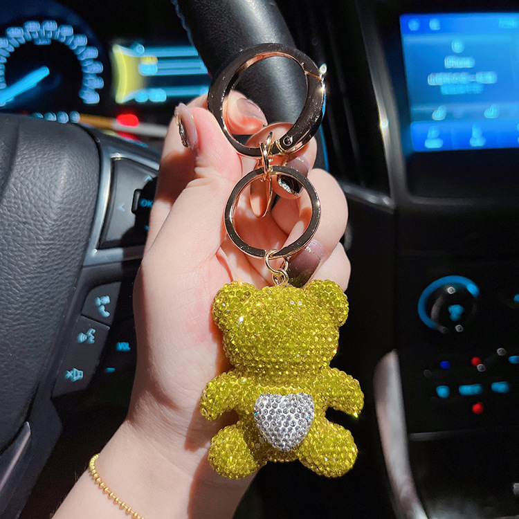 73g Weight Bag Pendant, Keychain Classification 1 Piece Quantity Daily Occasion Alloy, Plush Material Bear, Heart Shape Pattern Women's Gender Cute, Modern Style, Classic Style Style 1 Piece Cute Modern Style Classic Style Bear Heart Shape Alloy Plush Women's Bag Pendant Keychain 7