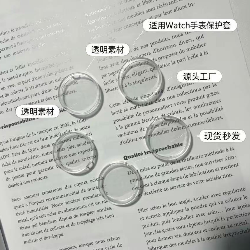 Aplicable para AppleWatch material transparente cubierta protector todo incluido anti-caída tpu reloj protector cubierta de película integral image 3