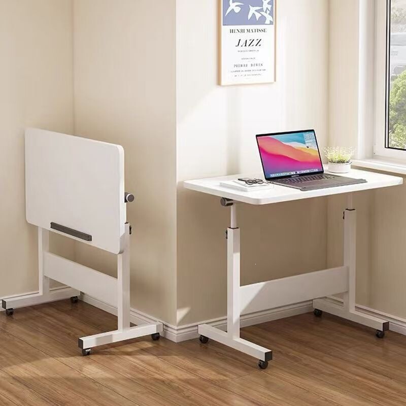 Foldable Table with Wheels, Movable and Adjustable, Simple Home-Use Bedroom Bedside Small Table, Laptop Folding Table Foldable Table with Wheels, Movable and Adjustable, Simple Home-Use Bedroom Bedside Small Table, Laptop Folding Table