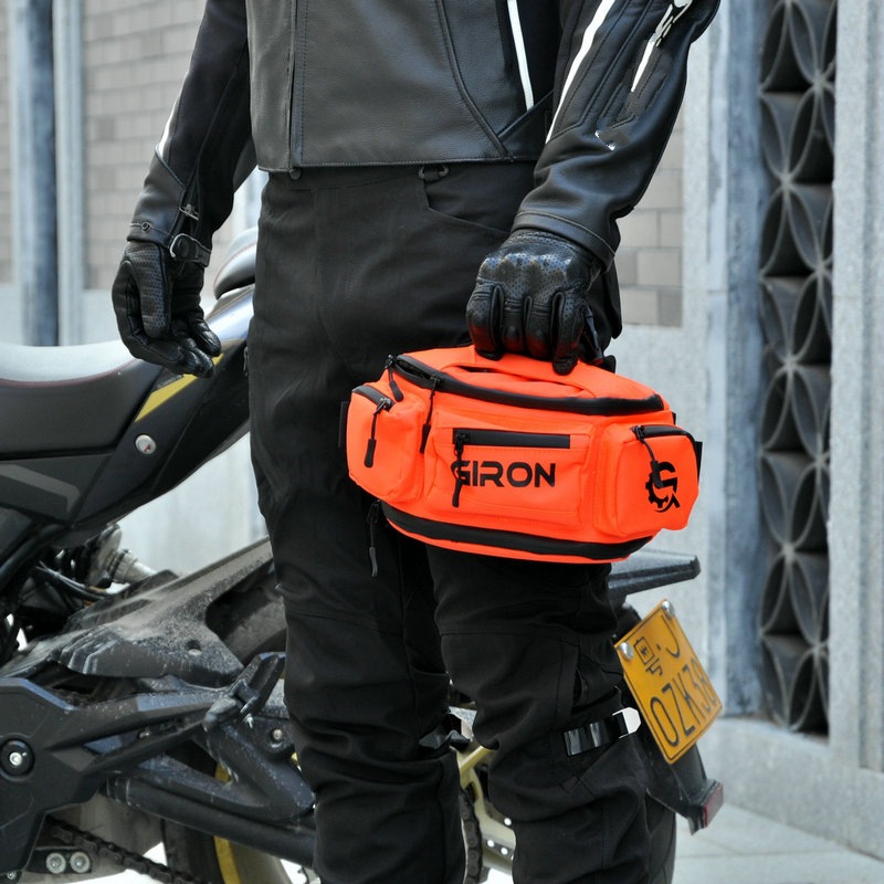Bolso de la motocicleta bolso de la cintura del caballero de los hombres y las mujeres bolso de la motocicleta bolsa impermeable gran espacio bolsa de mensajero de gran capacidad