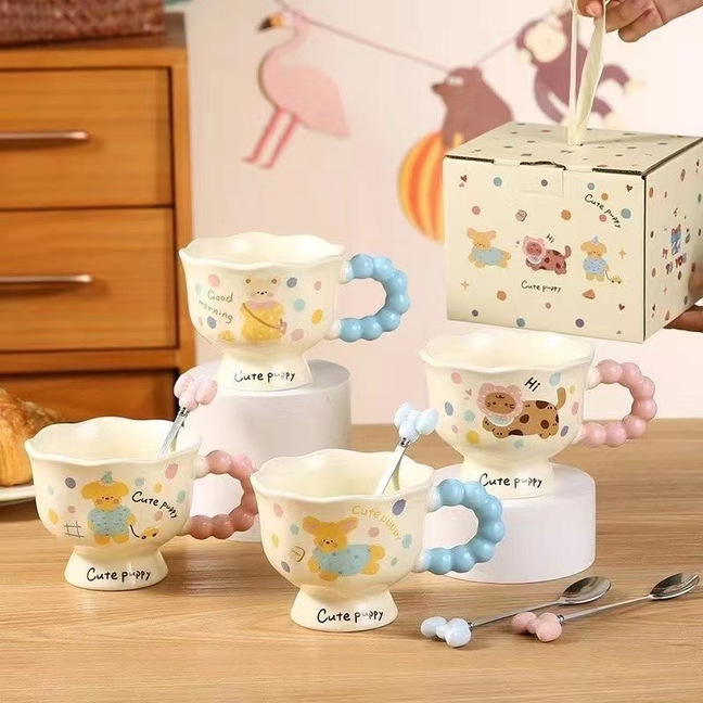 可爱少女小猫马克杯高颜值杯子陶瓷情侣杯送女生生日礼物伴手礼品