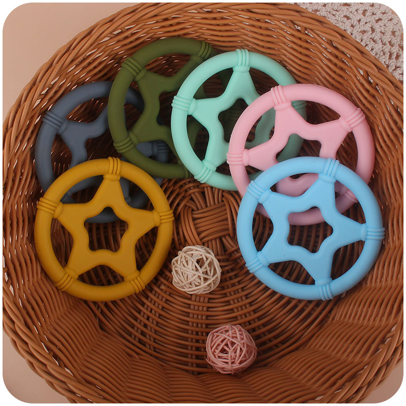 Nuevo bebé suministros de dibujos animados de silicona estrella teether dientes del bebé juguetes Amazon AliExpress