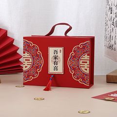中国風の結婚式のポータブルギフトボックス完成品新しい婚約ハイエンドギフト結婚式の宴会ゲストのお土産お返しギフトウェディングキャンディーボックス
