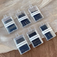 黑色UU型发夹女后脑勺盘发一字夹固定无痕夹侧边碎发夹刘海夹发卡