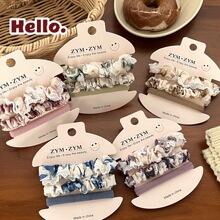 春日感碎花小肠发圈套装ins风少女心可爱扎头发头绳百搭复古发绳