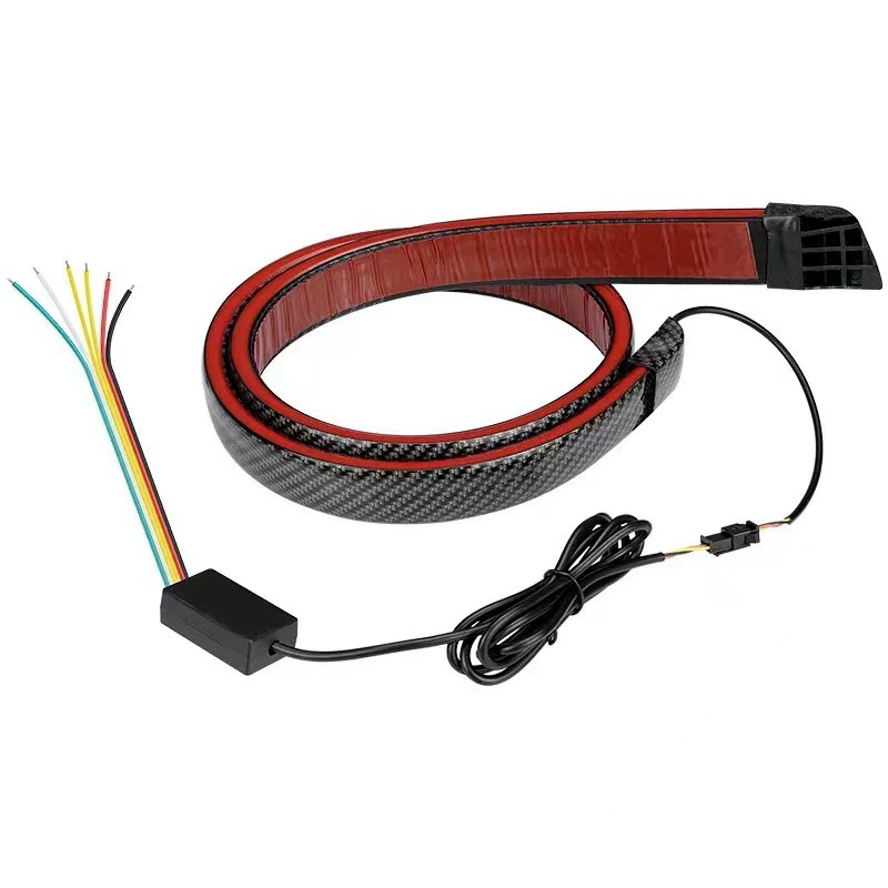 Универсальное заднее крыло автомобиля, модификация, декоративный стример в стиле углеродного волокна, задний фонарь на крыле, автомобильный светодиодный высокий стоп-сигнал с рулевым управлением