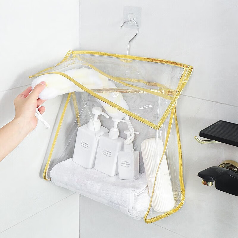 浴室透明防水吊り袋収納袋家庭用トイレ壁掛け式大容量服袋工場卸売り|undefined