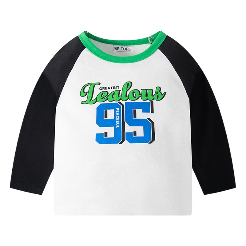 Ropa de verano para niños algodón color manga larga primavera y otoño tops marea guapo ropa para niños una generación