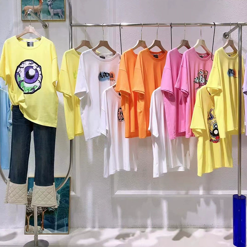 Шэньчжэнь Big Eyes Ball 23 летняя женская марка прилива 3D печатная и красящая футболка тяжелая промышленная блеск топ со скидкой