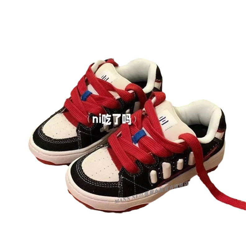 Mann Neil de alto valor araña zapatos de pan de piel negro, blanco, rojo, azul, mosaico de color contrastante para hombres y mujeres zapatos de skate