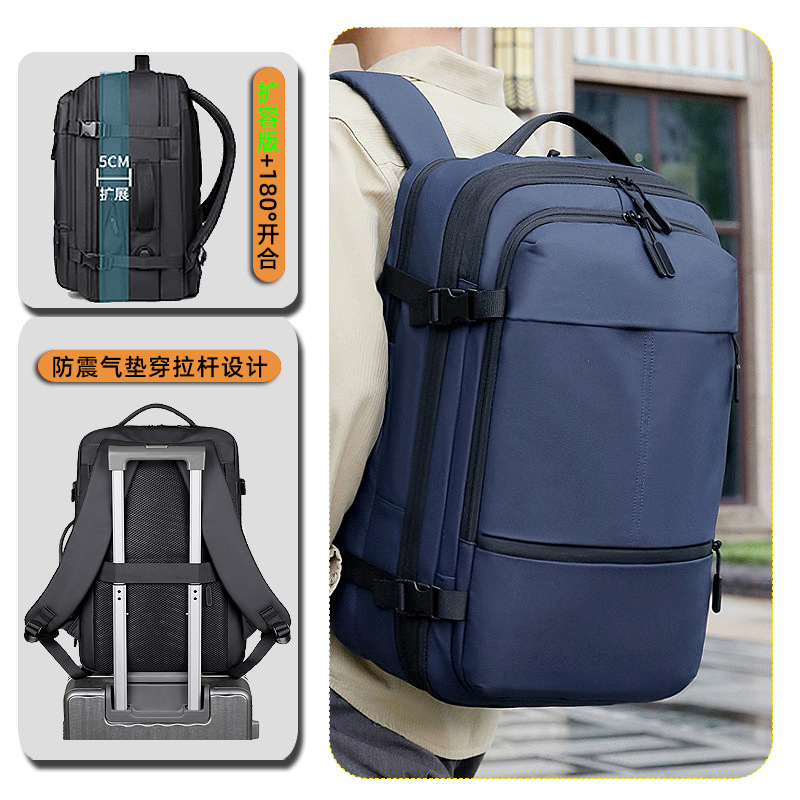 Mochila de expansión de gran capacidad transfronteriza Mochila impermeable para exteriores para hombres Mochila para computadora de 17 pulgadas para negocios Regalos de alta calidad