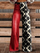 P 17239 Printed Wide Leg Casual Pants ӡ������Ů�� �羳