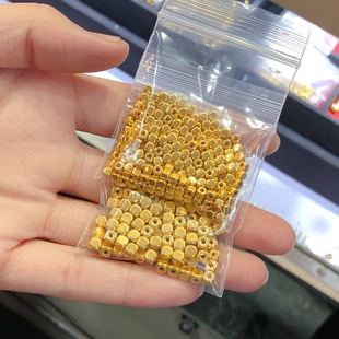 Pure Gold 0.1g 999 Sugar Cube Transfer Beads Separated Beads Square Loose Beads Gold Beans Passepartout DIY Bracelet Gold Gold