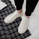 2023 New Low-top Board Shoes Men's Genuine Leather Korean Style Fashionable All-match Casual Shoes Spring Breathable Flat White Shoes