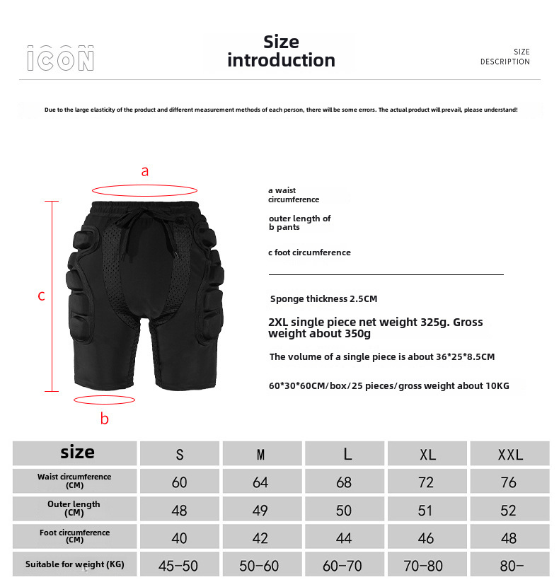 Yetişkin Kayak Kalça Koruma Pantolonu Kaykay Paten Koruyucuları Kalınlaştırılmış Sünger Düşme Önleyici Pantolon Nefes Alabilir Yüksek Elastik Pantolon_voghion.com