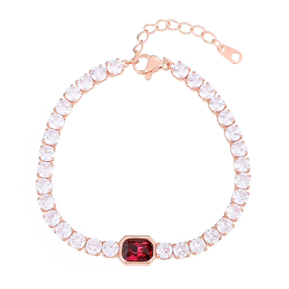 Popular Colorful Sugar Bracelet Women's Light Luxury Full Diamond Zircon Tennis Chain Versatile Handicraft_voghion.com