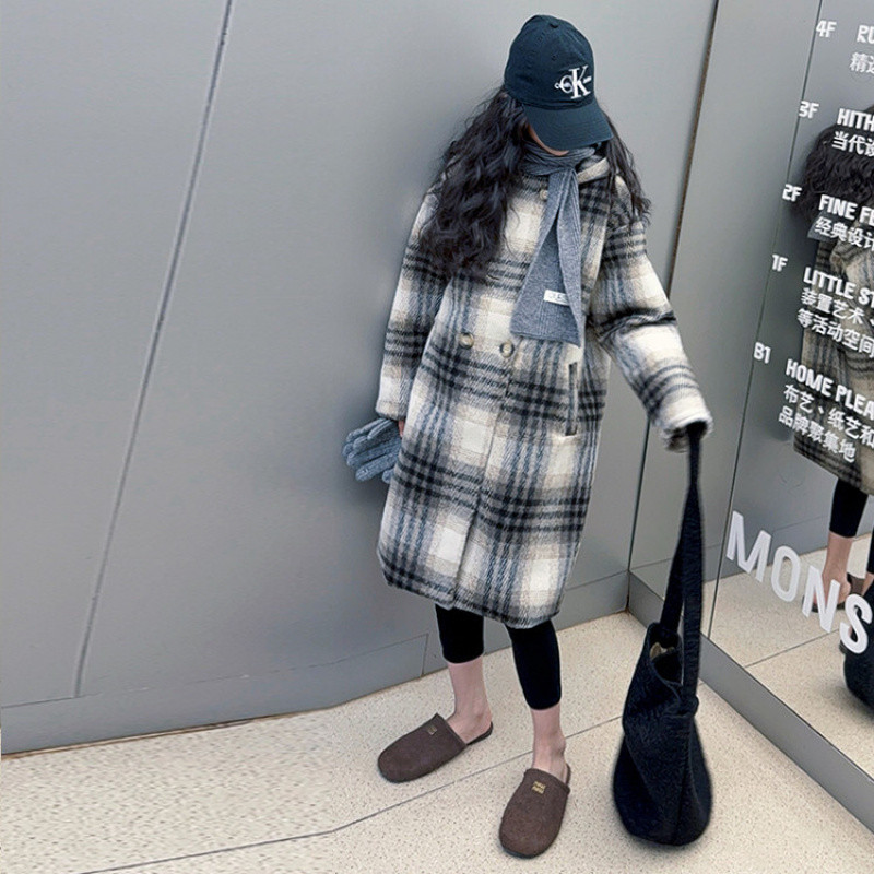 Zhili children's clothing girls' fleece-lined coat, autumn and winter style, 2024 new children's winter thick coat, trendy girls' style.