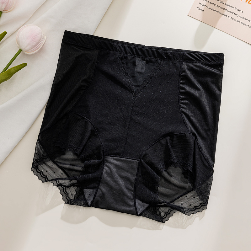 Bragas de seda de hielo que no dejan marcas, abdomen invisible femenino, encaje sexy 2024, nuevos pantalones cortos antibacterianos de entrepierna de algodón puro, refrescante