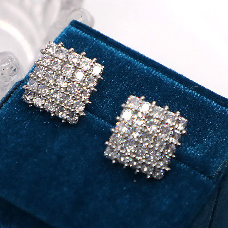 Daily, Party Occasion Square Copper Retro Shiny Earrings Ear Studs