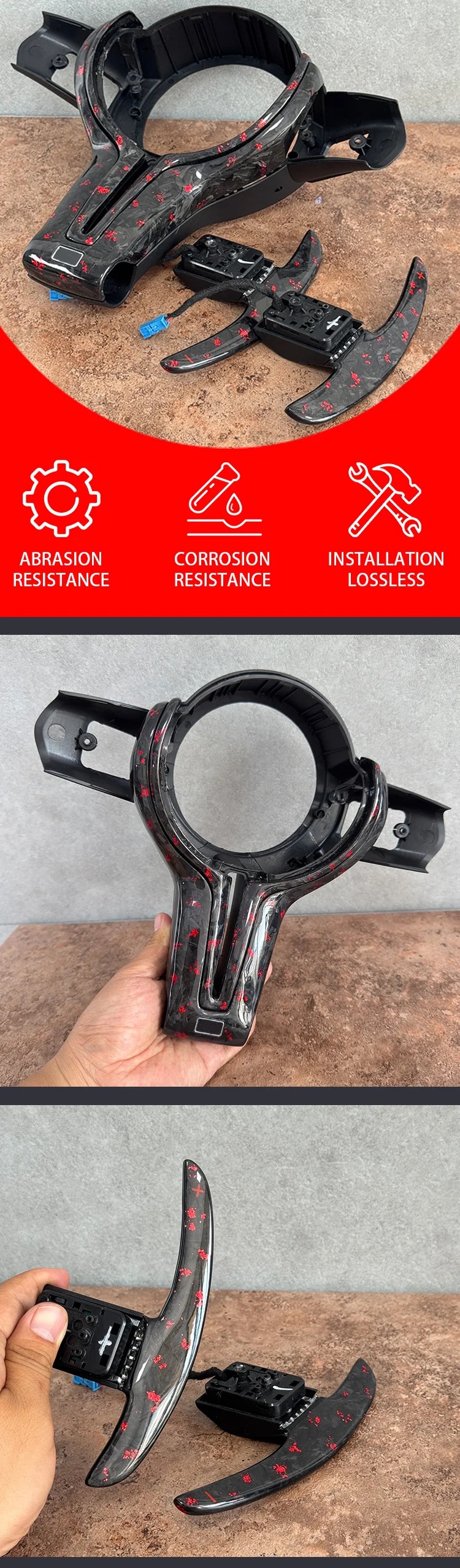 Used for BMW carbon fiber steering wheel shift lever M3 M4 M5 G28 G38 3 Series 5 Series modification