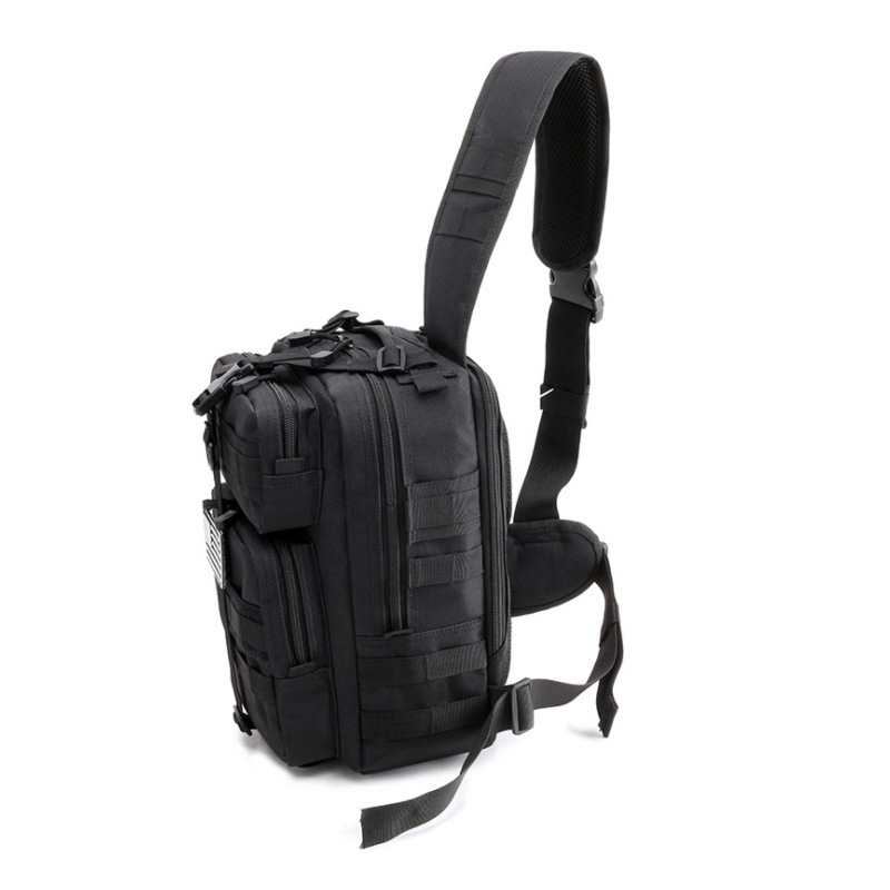 Venta al por mayor de camuflaje al aire libre bolsa de pecho deportes de ocio táctico de equitación bolso crossbody multifuncional Oxford bolsa de hombro impermeable