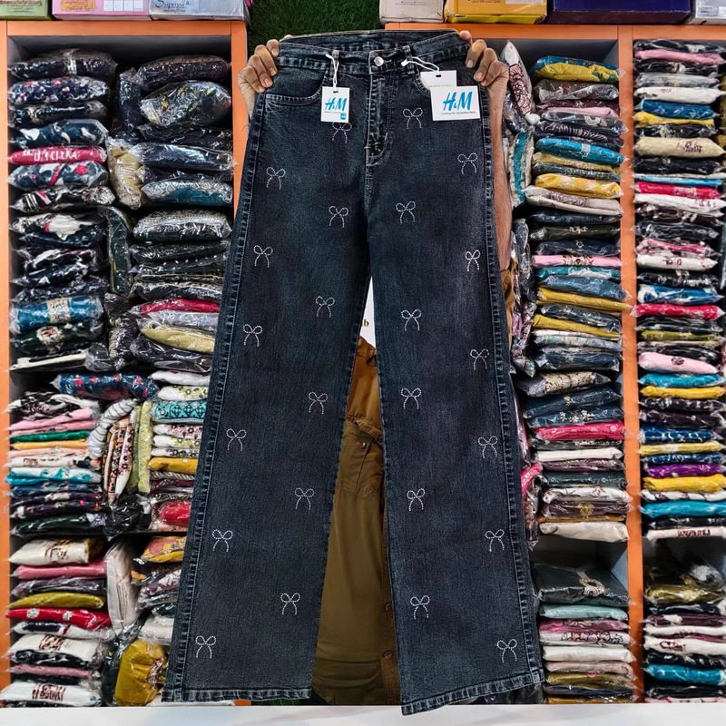 Women's Jeans with Sequins, Straight-Leg Pants, Versatile for All Seasons, New Jeans Wholesale Supply Cargo Jeans Women's Jeans with Sequins, Straight-Leg Pants, Versatile for All Seasons, New Jeans Wholesale Supply Cargo Jeans