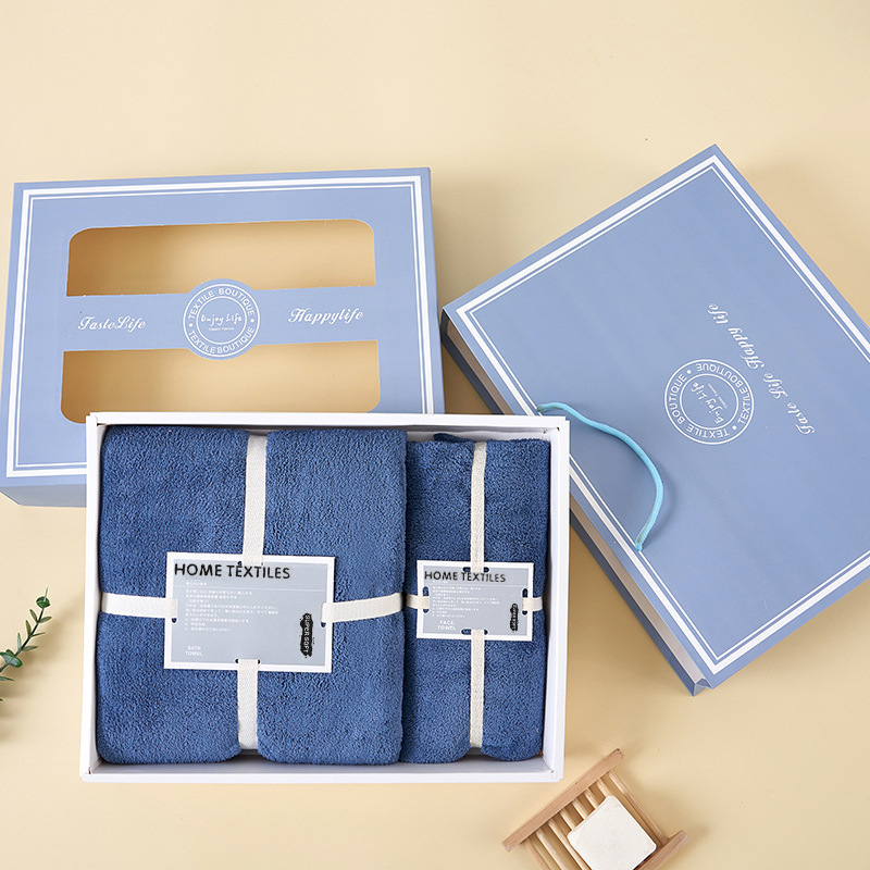 礼盒灰经典蓝套巾