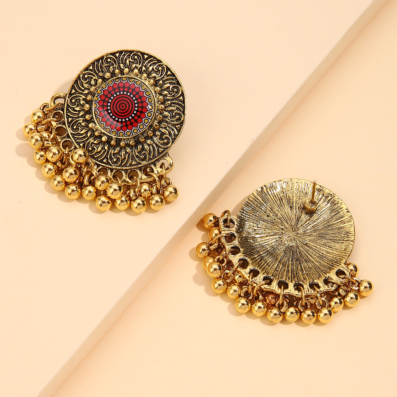 1 Pair Ethnic Style Round Alloy Plating Womenu0027S Drop Earrings