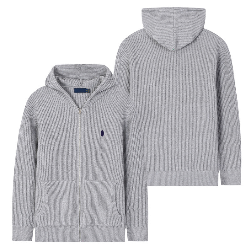 Autumn and Winter Men's Hooded Zip-Up Cardigan Knitwear Casual Solid Color Wool Blend Thick Cotton Sweater Autumn and Winter Men's Hooded Zip-Up Cardigan Knitwear Casual Solid Color Wool Blend Thick Cotton Sweater
