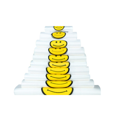 Transparent smile bag wholesale vest bag takeout packing bag food packaging bag plastic hand-held convenient plastic bag