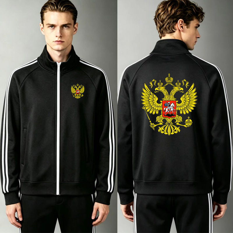 Amazon's New Autumn and Winter 26 Model Stand-Collar Zip-Up Sweatshirt with Two Stripes and Patchwork Design, Sports Casual Sweatshirt in Stock Amazon's New Autumn and Winter 26 Model Stand-Collar Zip-Up Sweatshirt with Two Stripes and Patchwork Design, Sports Casual Sweatshirt in Stock