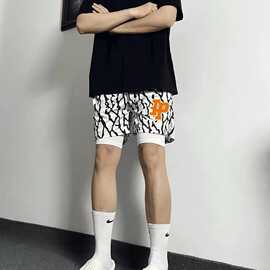 美式潮流复古运动短裤男高街宽松休闲四分训练速干透气篮球裤夏季