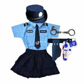 六一儿童警察交警制服玩具男女童职业扮演童装黑猫警长演出服时尚