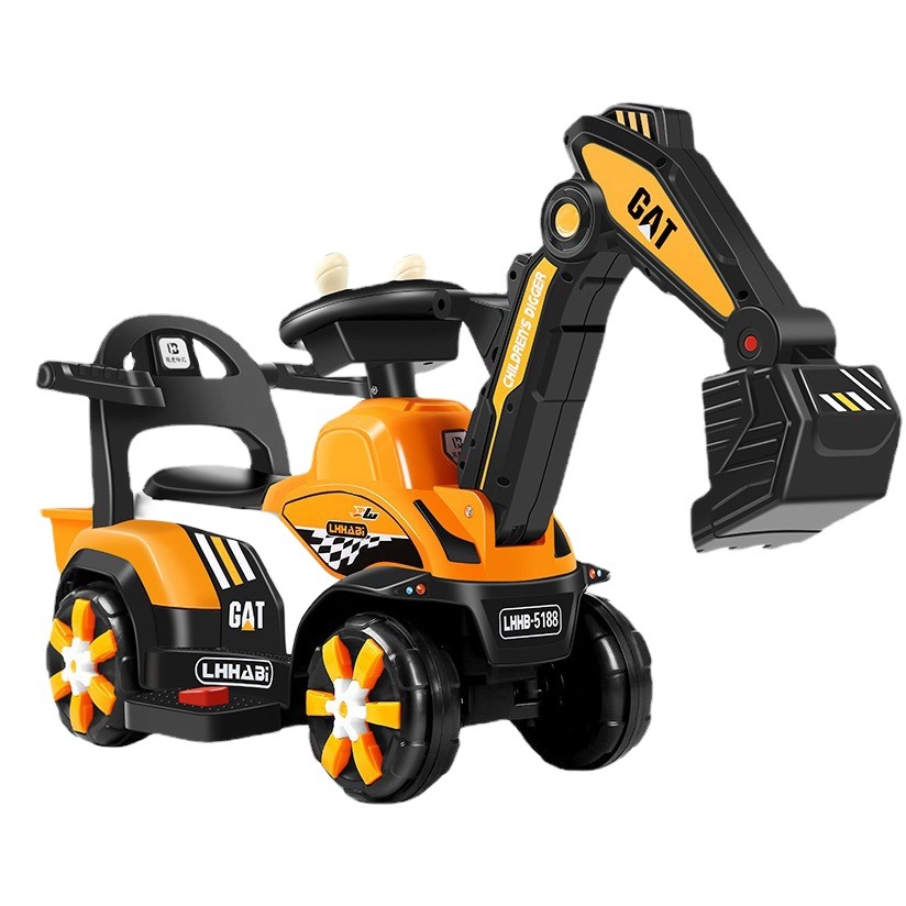 Nuevo 1-8 años de edad para niños excavadora deslizante juguete grande ingeniería vehículo música scooter swing coche regalo