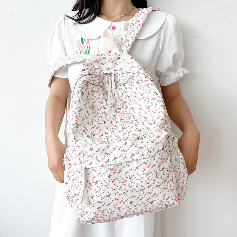 Otoño nueva flor linda mochila mujer estilo japonés fresco escuela primaria estudiante mochila 3-6 grado clase mochila