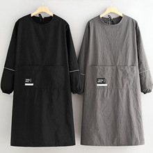 防泼水罩衣厨房防污围裙家用做饭围腰印字加大加长工作服餐饮饭店