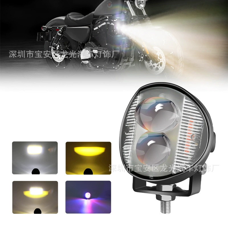 Y50 объектив прожекция мотоцикла дьявол глаз красный синий вспышка электромобиля