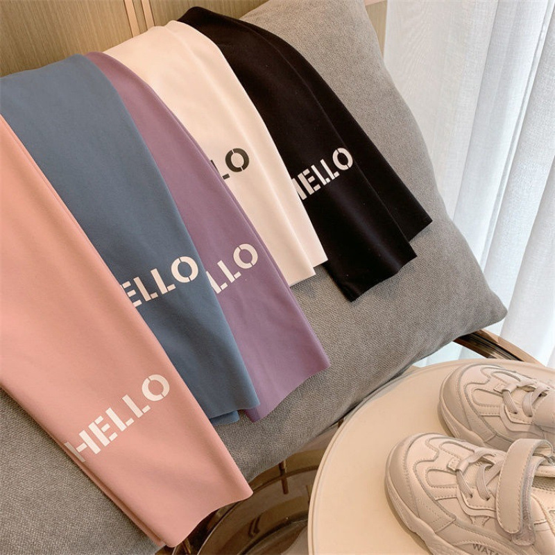 Stylish Stretch Shark Pants for Girls, 2025 Autumn New Style, Children's Casual Leggings, Baby's Versatile Slim Fit Long Pants