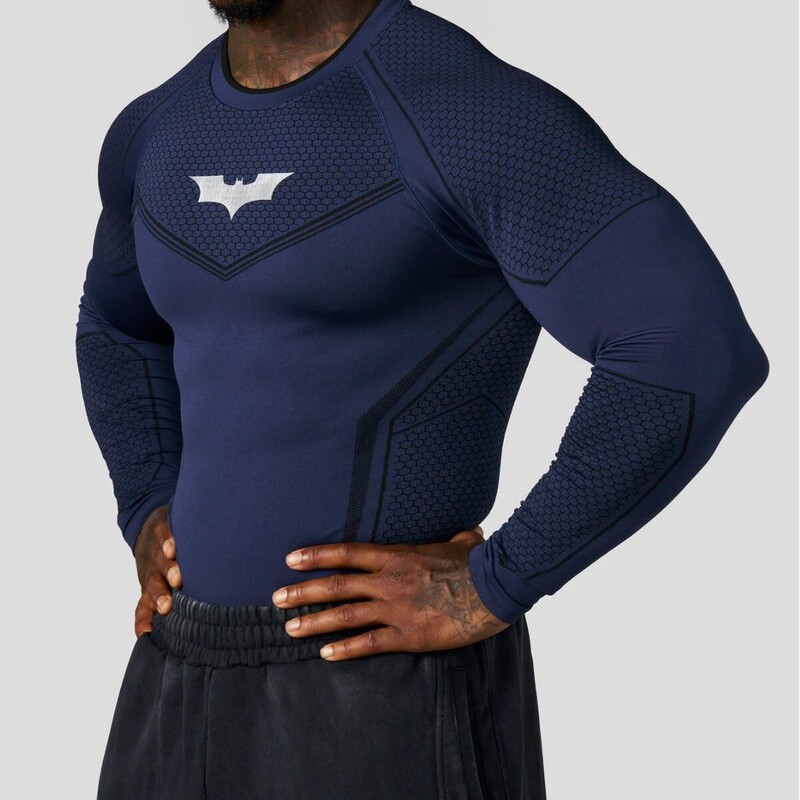 American Young Bat Logo Fitness Long-Sleeved Men's Slim Sports Running Training Quick-Drying Clothing Bottoming Long-Sleeved