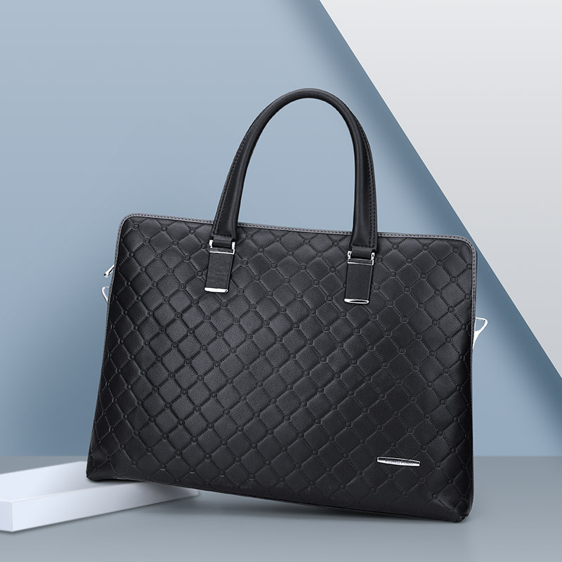 Commuting Briefcase Men's Single Shoulder Top Layer Cowhide Business Trip Men's Bag Handbag Crossbody Bag Laptop