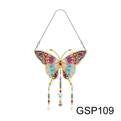 Diamante pintura Amazon transfronteriza DIY adornos de Navidad marca llena de diamantes 5d cristal mariposa diamante pintura viento carillones Decoración