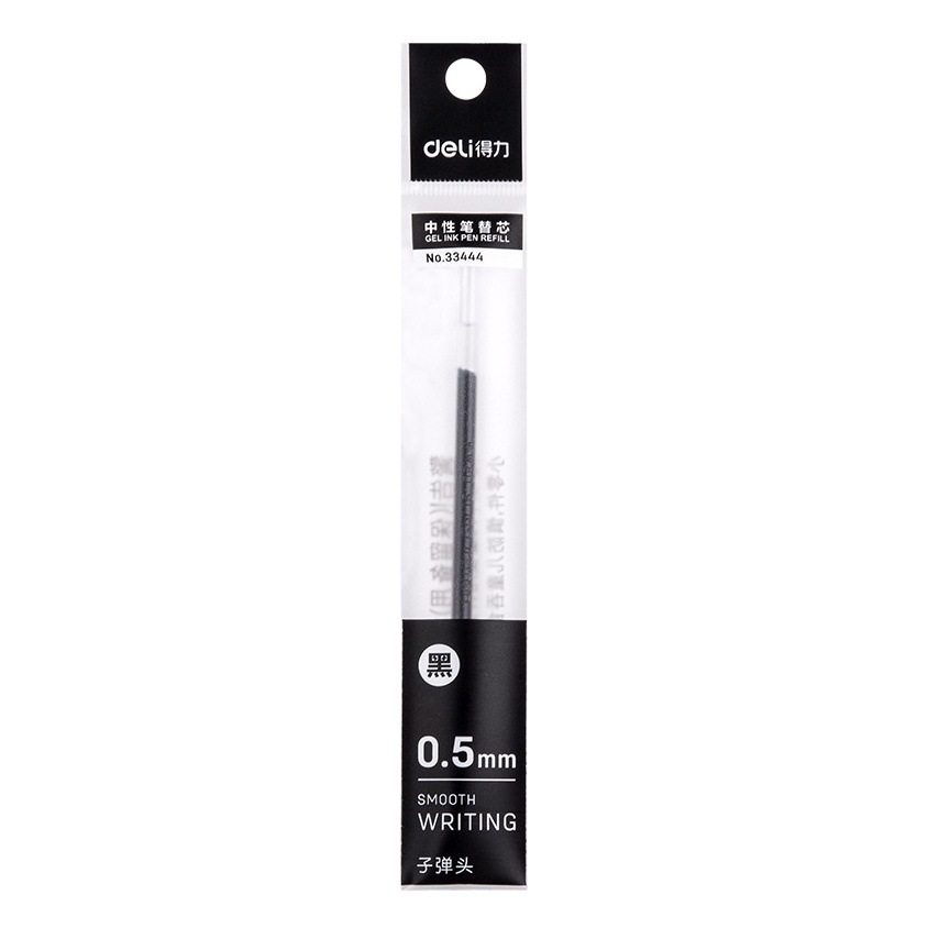 Deli Bullet Gel Pen Refill 33444 Black Water Refill 0.5mm Red Water-Based Refill Water-Based Pen Wholesale