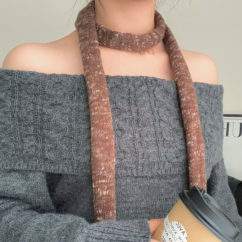 千禧风腊围巾女小众设计细窄长款围巾春秋新款百搭围脖高级感批发|undefined